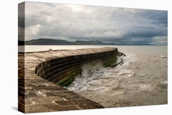 A Stormy Day at the Cobb in Lyme Regis in Dorset, England UK-Tracey Whitefoot-Premier Image Canvas