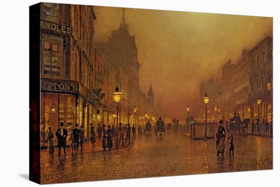 A Street at Night-John Atkinson Grimshaw-Premier Image Canvas