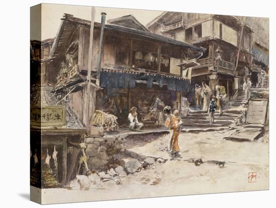 A Street in Ikao, Japan I, 1890 (W/C & Gouache over Pencil on Paper)-Robert Frederick Blum-Premier Image Canvas