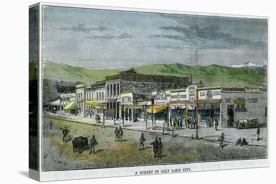 A Street in Salt Lake City, Utah, USA, C1880-null-Premier Image Canvas