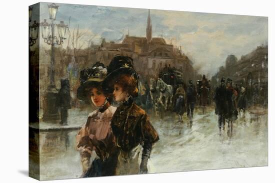 A Street Scene with Elegant Ladies, Paris-Max Lugi-Premier Image Canvas