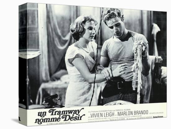 A Streetcar Named Desire, French Movie Poster, 1951-null-Stretched Canvas