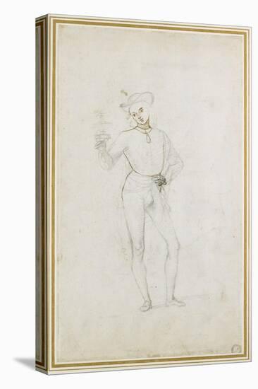 A Study for a Figure in an Adoration of the Magi (Black Chalk with Pen and Brown Ink on White Paper-Pietro Perugino-Premier Image Canvas