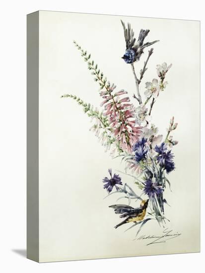 A Study of Heather, Cornflower, and Blossom-Madeleine Lemaire-Premier Image Canvas