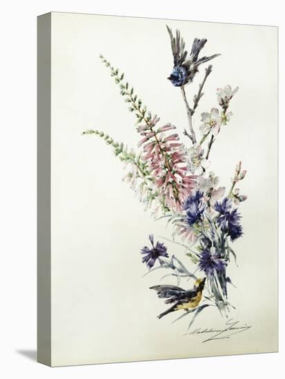 A Study of Heather, Cornflower, and Blossom-Madeleine Lemaire-Premier Image Canvas