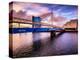 A Stunning Sunset over Bells Bridge, Glasgow, Scotland, United Kingdom, Europe-Jim Nix-Premier Image Canvas