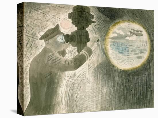 A Submarine (Submarine) Officer Looking through the Periscope. Watercolor and Pencil on Paper, 1940-Eric Ravilious-Premier Image Canvas