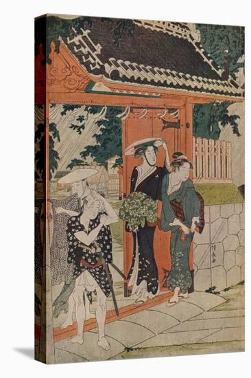'A Sudden Shower at the Mimeguri Inari Shrine', 1787-Torii Kiyonaga-Premier Image Canvas