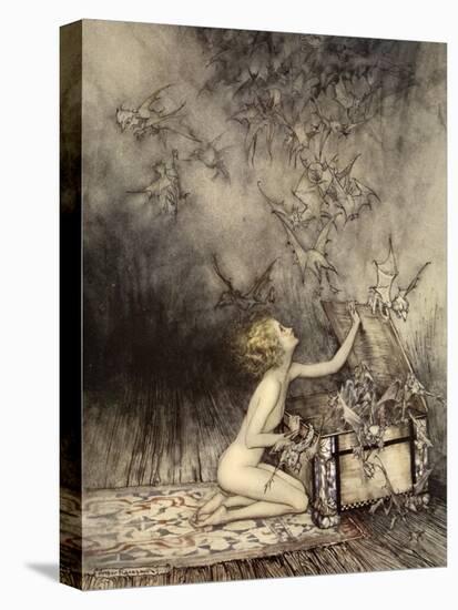 A Sudden Swarm of Winged Creatures Brushed Past Her-Arthur Rackham-Premier Image Canvas