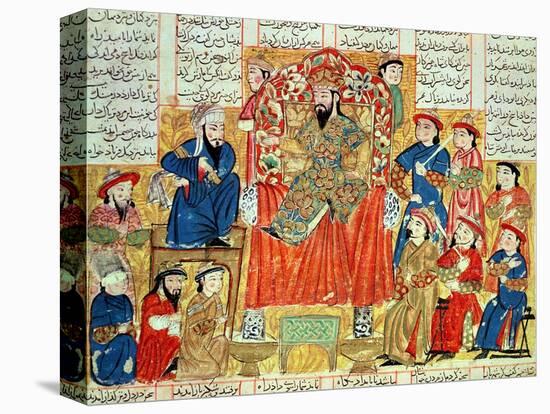 A Sultan and His Court, Illustration from the "Shahnama", by Abu"L-Qasim Manur Firdawsi circa 1330-null-Premier Image Canvas