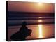 A Surfer is Silhouetted by the Setting Sun as He Leaves the Pacific Ocean on Venice Beach-null-Premier Image Canvas