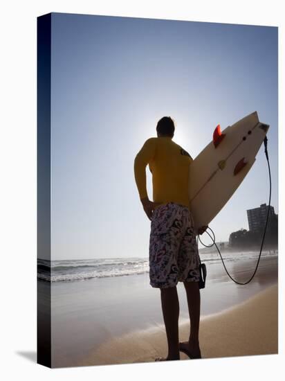 A Surfer Looks Out to the Waves at Manly Beach on Sydney's North Shore, Australia-Andrew Watson-Premier Image Canvas