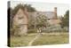 A Surrey Cottage with a Mother and Her Children (Watercolour with Scratching Out)-Helen Allingham-Premier Image Canvas