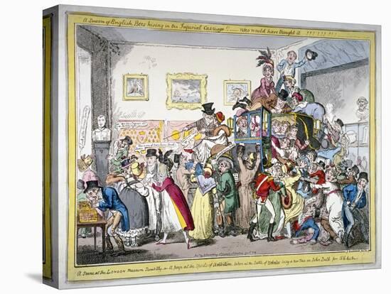 A Swarm of English Bees Hiving in the Imperial Carriage!! a Scene at the London Museum, 1816-George Cruikshank-Premier Image Canvas