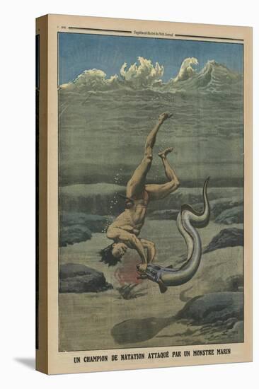A Swimming Champion Attacked by a Sea Monster-French-Premier Image Canvas
