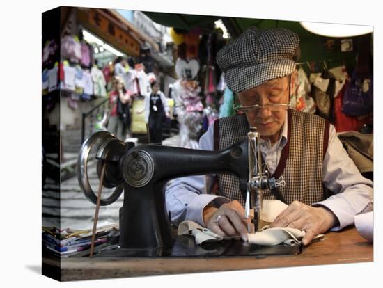 A Tailor at Work in Hong Kong, China-Andrew Mcconnell-Premier Image Canvas