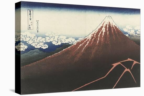 A Thunderstorm Below The Summit, c.1830-Katsushika Hokusai-Premier Image Canvas