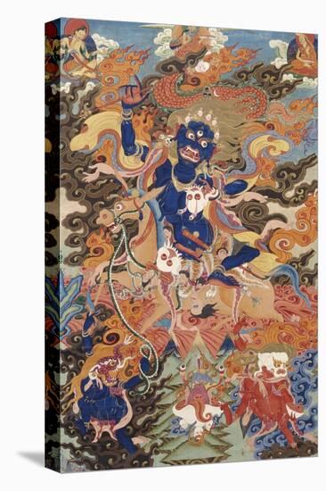 A Tibetan Thang.ka Depicting Bse'i.Khrab.Can on His Horse, circa 1900-null-Premier Image Canvas