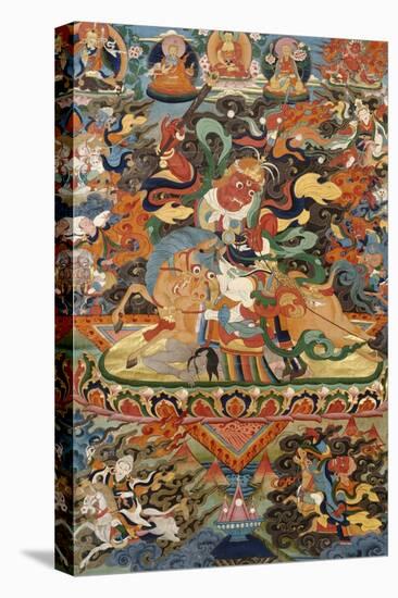 A Tibetan Thang.ka Depicting Shri Devi Seated Astride Her Mule, circa 1900-null-Premier Image Canvas