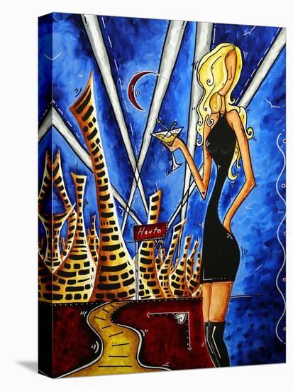 A Toast To The Little Black Dress-Megan Aroon Duncanson-Stretched Canvas