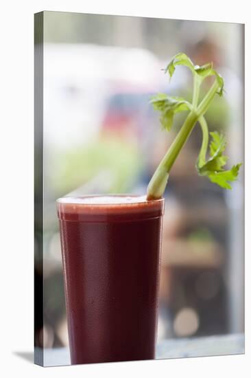 A Tomato And Vegetable Smoothie With Other Vegetables And A Piece Of Celery Sticking Out-Shea Evans-Stretched Canvas