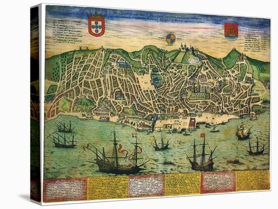 A Town Plan of Lisbon 1598-null-Premier Image Canvas
