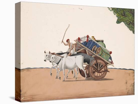 A Trader or Migrant on a Cart with His Belongings, Being Pulled by Two White Oxen, from…-null-Premier Image Canvas