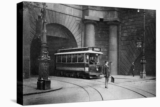 A Tram Running Beneath Kingsway, Aldwych and Somerset House, London, 1926-1927-null-Premier Image Canvas