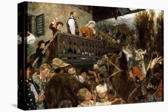 A Travelling Circus (Cameleers in Partenkirche), 1884-Adolph Menzel-Premier Image Canvas