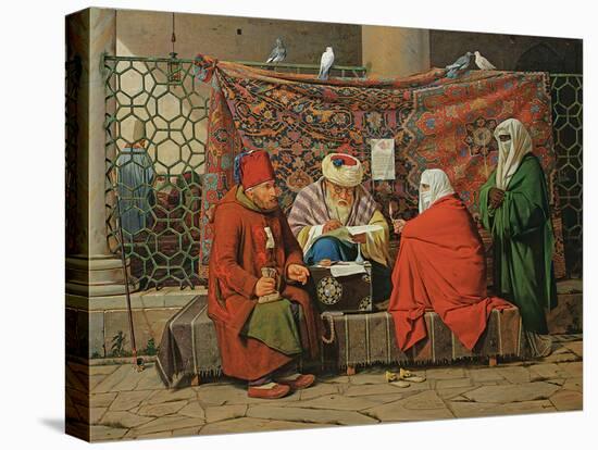 A Turkish Notary Drawing Up a Marriage Contract in Front of the Kilic Ali Pasha Mosque, Tophane,…-Martinus Rorbye-Premier Image Canvas