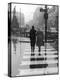 A Typical English Street on a Rainy Shopping Day: an Elderly Couple Use the Zebra Crossing-Henry Grant-Premier Image Canvas