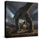 A Tyrannosaurus Rex and Triceratops in a Classic Face Off-null-Stretched Canvas