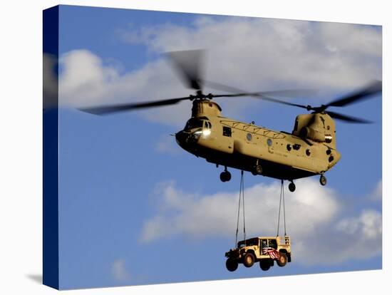 A U.S. Army CH-47 Chinook Helicopter Transports a Humvee-Stocktrek Images-Premier Image Canvas