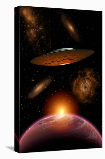 A Ufo on its Journey Through the Vastness of Our Galaxy-null-Stretched Canvas