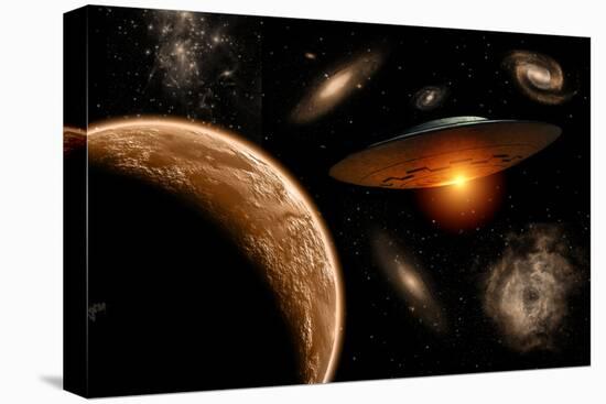 A Ufo on its Journey Through the Vastness of Our Galaxy-null-Stretched Canvas