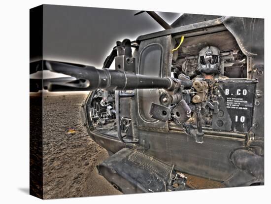 A UH-60 Black Hawk Door Gunner Manning a M240G Medium Machine Gun-null-Premier Image Canvas