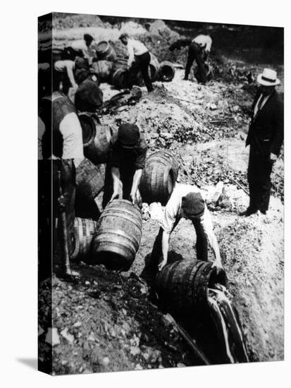 A Us Federal Agent Oversees the Destruction of Beer Kegs During the American Prohibition Era…-American Photographer-Premier Image Canvas