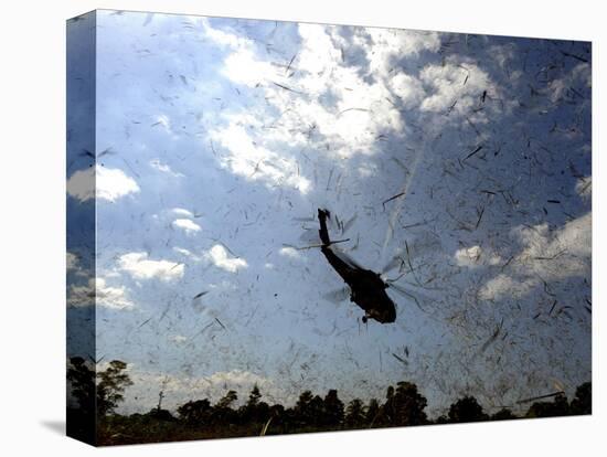 A US Navy Hh-60 Seahawk Stirs Up Debris While Taking Off-null-Premier Image Canvas