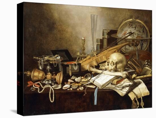 A Vanitas Still Life of Musical Instruments and Manuscripts-Pieter Claesz-Premier Image Canvas