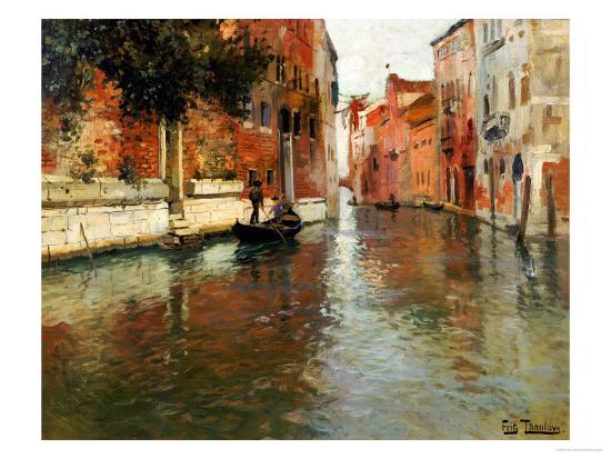 A Venetian Backwater-Fritz Thaulow-Stretched Canvas