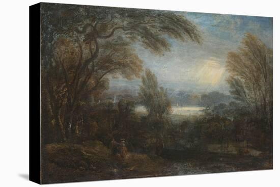 A View across the Thames from Richmond Hill, with Travellers on a Path-Sir Joshua Reynolds-Premier Image Canvas