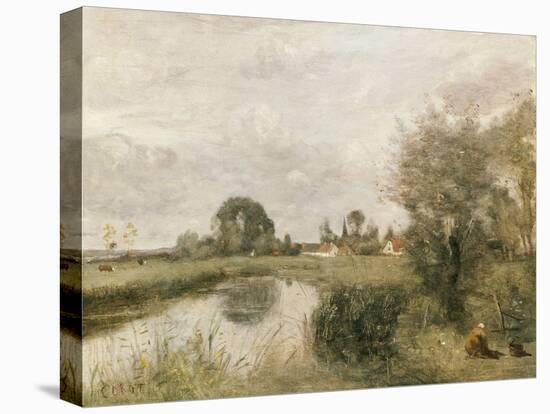 A View of Arleux from the Marshes of Palluel-Jean-Baptiste-Camille Corot-Premier Image Canvas