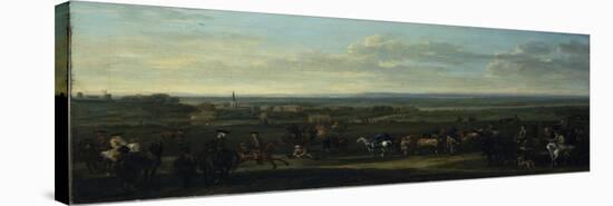 A View of Old Newmarket with Figures and Horses on the Heath-John Wootton-Premier Image Canvas