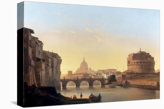 A View of Rome, with the Castel Sant'Angelo-Ippolito Caffi-Premier Image Canvas