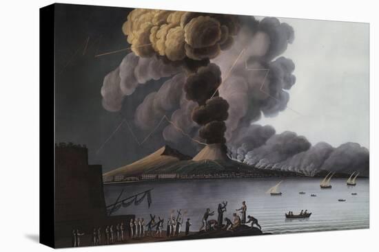 A View of the Bay of Naples with Mount Vesuvius Erupting in Daytime-Italian School-Premier Image Canvas