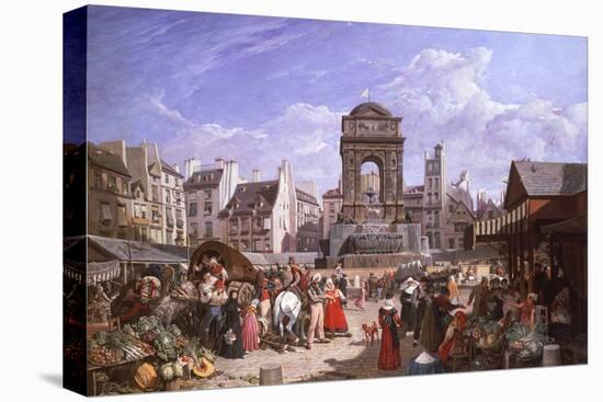 A View of the Market and Fountain of the Innocents, Paris, 1823-John James Chalon-Premier Image Canvas