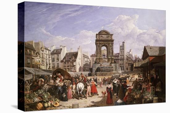 A View of the Market and Fountain of the Innocents, Paris-John James Chalon-Premier Image Canvas