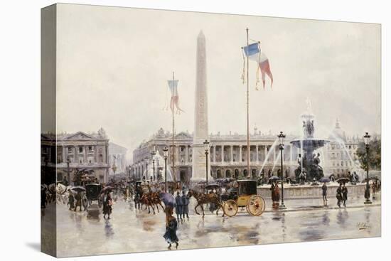 A View of the Place de la Concorde, Paris-Ulpiano Checa Y Sanz-Premier Image Canvas