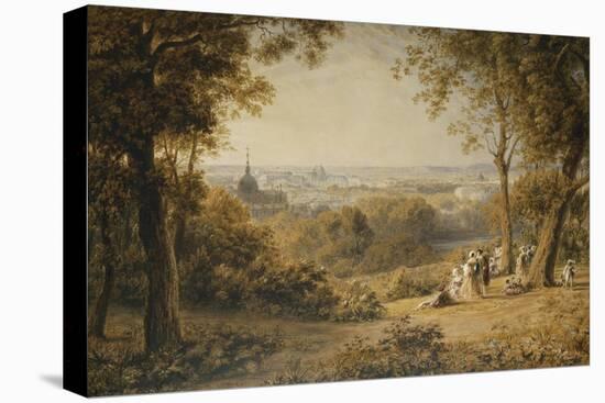 A View of Versailles with Elegant Figures in the Foreground at Sunset-Barret George the Younger-Premier Image Canvas