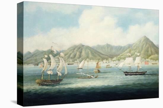 A View of Victoria, Hong Kong with British Ships and Other Vessels-null-Premier Image Canvas